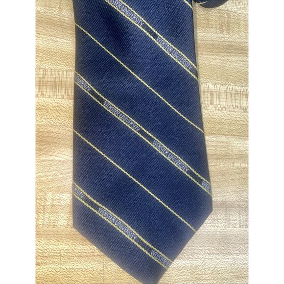 Official Webster University Alynn Neckwear Blue Gold Neck Tie College Missouri - Picture 2 of 8